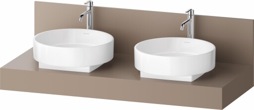 Consola pentru lavoar Duravit Balcoon Decor 130cm  cu doua decupaje  umbra mat