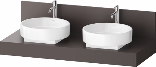 Consola pentru lavoar Duravit Balcoon Decor 130cm  cu doua decupaje  maro mat