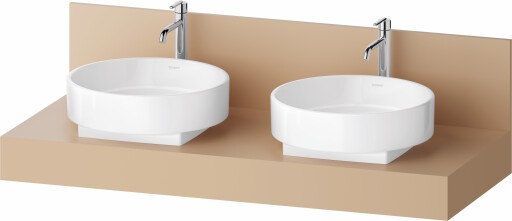 Consola pentru lavoar Duravit Balcoon Decor 130cm  cu doua decupaje  terraccino mat