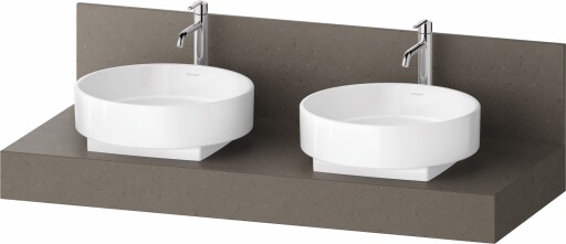 Consola pentru lavoar Duravit Balcoon Mineral 130cm  cu doua decupaje  basalt mat