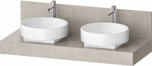 Consola pentru lavoar Duravit Balcoon Mineral 130cm  cu doua decupaje  concrete mat