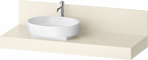 Consola pentru lavoar Duravit Balcoon Decor 140cm  cu un decupaj  orientare stanga  ivory mat