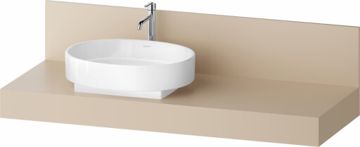 Consola pentru lavoar Duravit Balcoon Decor 140cm  cu un decupaj  orientare stanga  sand beige mat