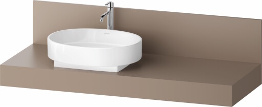 Consola pentru lavoar Duravit Balcoon Decor 140cm  cu un decupaj  orientare stanga  umbra mat