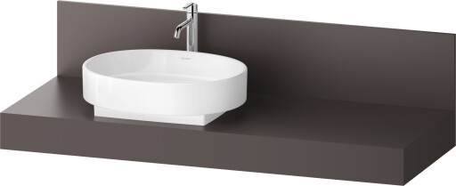 Consola pentru lavoar Duravit Balcoon Decor 140cm  cu un decupaj  orientare stanga  maro mat