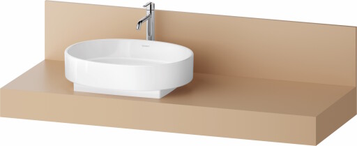 Consola pentru lavoar Duravit Balcoon Decor 140cm  cu un decupaj  orientare stanga  terraccino mat