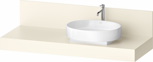 Consola pentru lavoar Duravit Balcoon Decor 140cm  cu un decupaj  orientare dreapta  ivory mat
