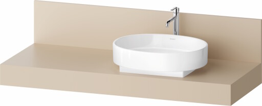 Consola pentru lavoar Duravit Balcoon Decor 140cm  cu un decupaj  orientare dreapta  sand beige mat
