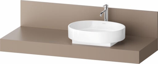 Consola pentru lavoar Duravit Balcoon Decor 140cm  cu un decupaj  orientare dreapta  umbra mat