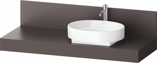 Consola pentru lavoar Duravit Balcoon Decor 140cm  cu un decupaj  orientare dreapta  maro mat