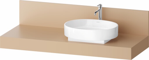 Consola pentru lavoar Duravit Balcoon Decor 140cm  cu un decupaj  orientare dreapta  terraccino mat