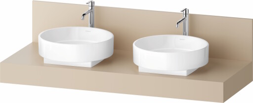 Consola pentru lavoar Duravit Balcoon Decor 140cm  cu doua decupaje  sand beige mat