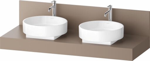 Consola pentru lavoar Duravit Balcoon Decor 140cm  cu doua decupaje  umbra mat