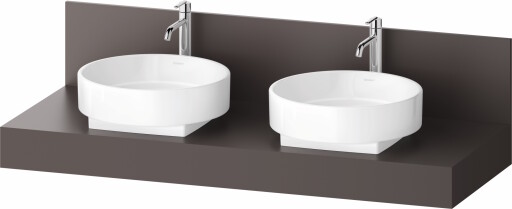 Consola pentru lavoar Duravit Balcoon Decor 140cm  cu doua decupaje  maro mat