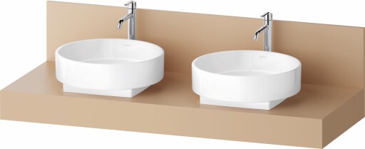 Consola pentru lavoar Duravit Balcoon Decor 140cm  cu doua decupaje  terraccino mat