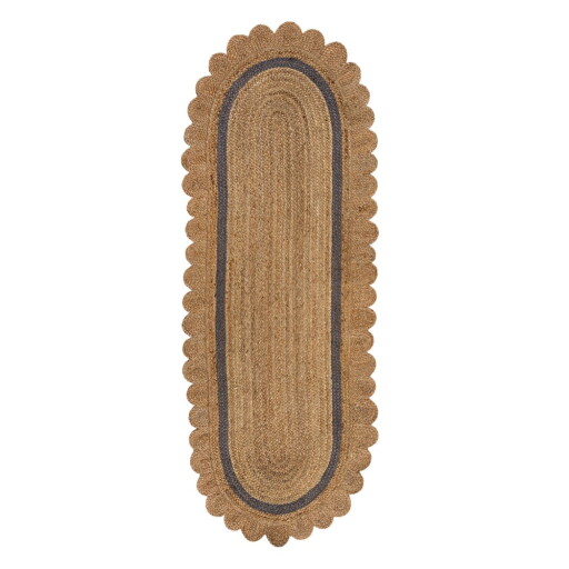 Covor tip traversă gri/în culoare naturală țesut manual din iută 80x230 cm Grace Grey – Flair Rugs
