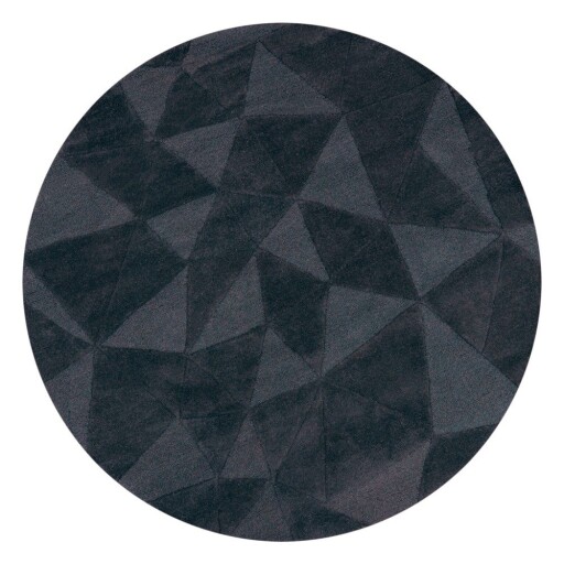 Covor gri antracit țesut manual rotund din lână ø 160 cm Shard Charcoal – Flair Rugs
