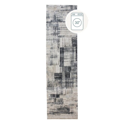 Covor tip traversă gri lavabil 60x230 cm Silas Abstract – Flair Rugs