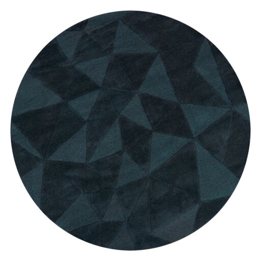 Covor albastru-verde țesut manual rotund din lână ø 160 cm Shard Teal – Flair Rugs
