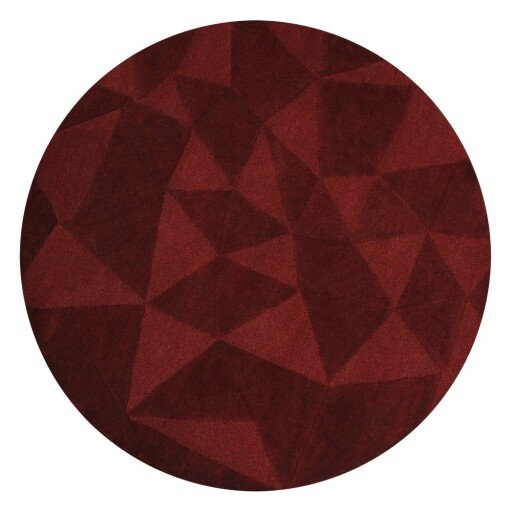 Covor burgundy țesut manual rotund din lână ø 160 cm Shard Red – Flair Rugs