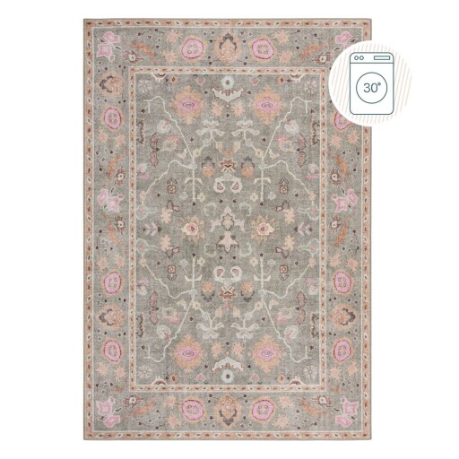 Covor verde deschis lavabil 115x170 cm Una Floral – Flair Rugs