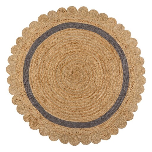 Covor gri/în culoare naturală țesut manual rotund din iută ø 160 cm Grace Grey – Flair Rugs