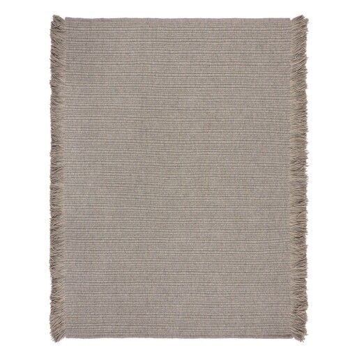 Covor gri țesut manual din amestesc de lână 160x230 cm Rene Fringed Ribbed – Flair Rugs