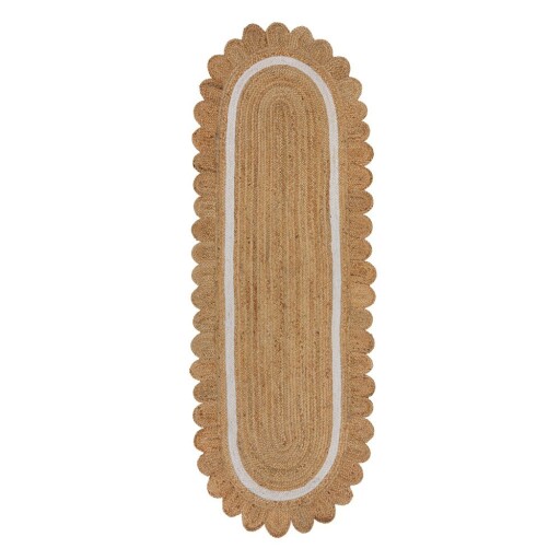 Covor tip traversă în culoare naturală/fildeș țesut manual din iută 80x230 cm Grace White – Flair Rugs