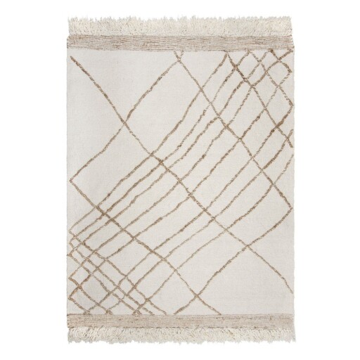 Covor crem țesut manual din amestesc de lână 160x230 cm Astera Linear – Flair Rugs