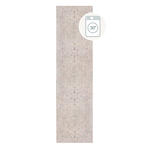 Covor tip traversă crem lavabil 60x230 cm Teo Traditional – Flair Rugs