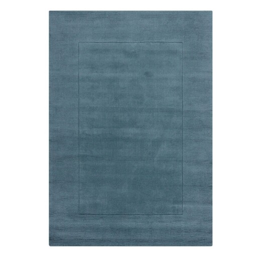 Covor albastru țesut manual din lână 120x170 cm Textured Wool Border – Flair Rugs