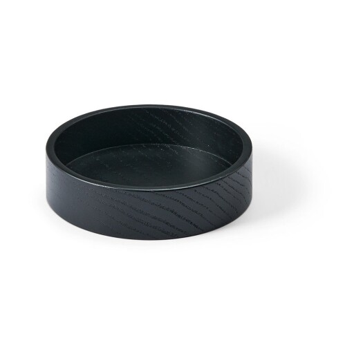 Cutie de depozitare neagră din lemn, decorativă ø 11x3 cm Circle S – LIND DNA