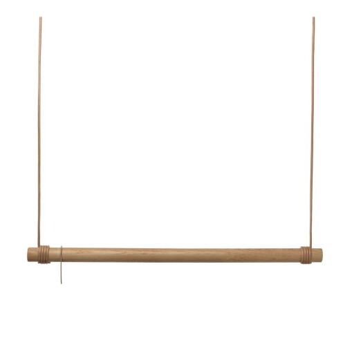 Suport pentru haine în culoare naturală pentru perete din lemn de stejar 110x200x4 cm Swing L – LIND DNA