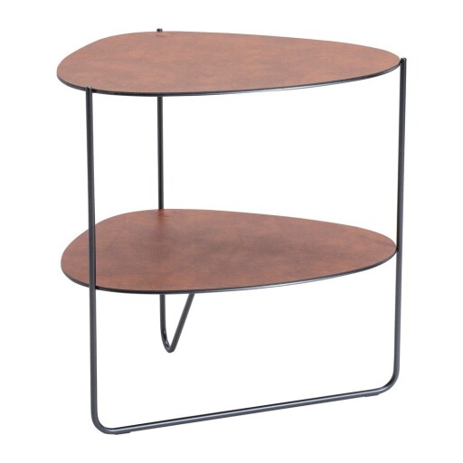 Măsuță de cafea maro coniac din metal 37x44 cm Curve Double Bull – LIND DNA