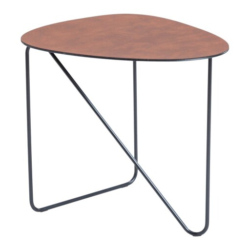 Măsuță de cafea maro coniac din metal 44x50 cm Curve L Bull – LIND DNA