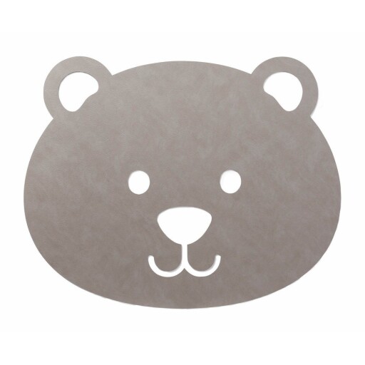 Covor pentru copii grej țesut manual din piele ecologică 73x92 cm Bear XXL Cloud – LIND DNA
