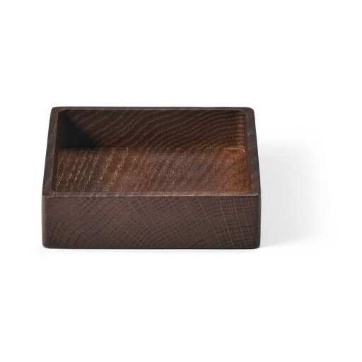 Cutie de depozitare maro din lemn, decorativă 11x11x3 cm Square S – LIND DNA