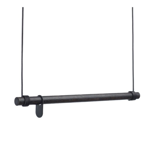 Suport pentru haine negru pentru perete din lemn de stejar 110x200x4 cm Swing L – LIND DNA