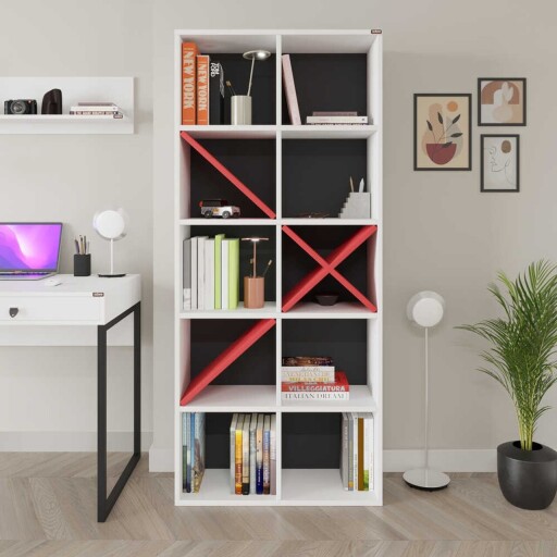 Corp biblioteca, Adore, Ktp-910-Bk-1, Alb/Rosu