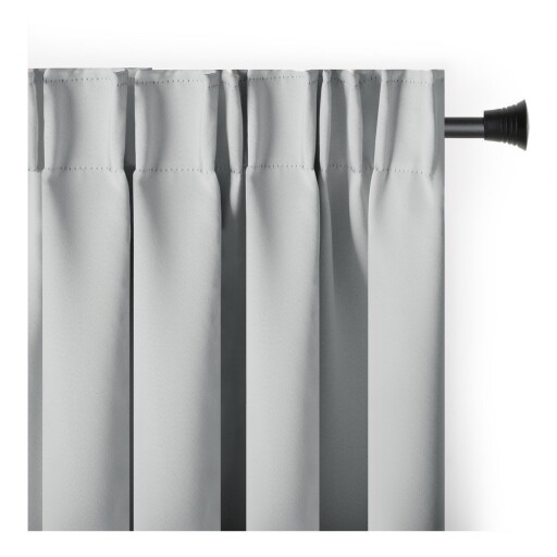 Draperie gri deschis blackout/termoizolantă 140x270 cm Pleat – Restilo