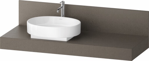Consola pentru lavoar Duravit Balcoon Mineral 140cm  cu un decupaj  orientare stanga  basalt mat