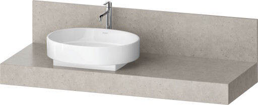 Consola pentru lavoar Duravit Balcoon Mineral 140cm  cu un decupaj  orientare stanga  concrete mat