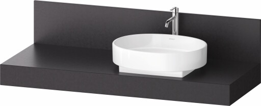 Consola pentru lavoar Duravit Balcoon Mineral 140cm  cu un decupaj  orientare dreapta  lava mat