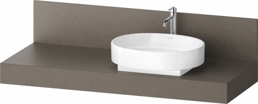 Consola pentru lavoar Duravit Balcoon Mineral 140cm  cu un decupaj  orientare dreapta  basalt mat