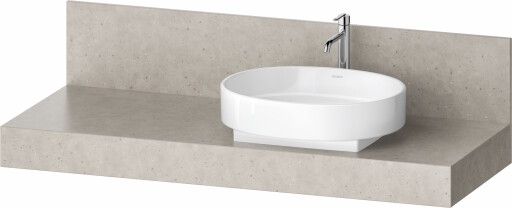 Consola pentru lavoar Duravit Balcoon Mineral 140cm  cu un decupaj  orientare dreapta  concrete mat