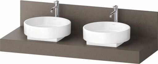 Consola pentru lavoar Duravit Balcoon Mineral 140cm  cu doua decupaje  basalt mat
