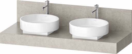 Consola pentru lavoar Duravit Balcoon Mineral 140cm  cu doua decupaje  concrete mat