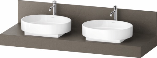 Consola pentru lavoar Duravit Balcoon Mineral 160cm  cu doua decupaje  basalt mat