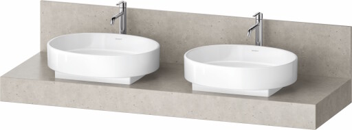 Consola pentru lavoar Duravit Balcoon Mineral 160cm  cu doua decupaje  concrete mat