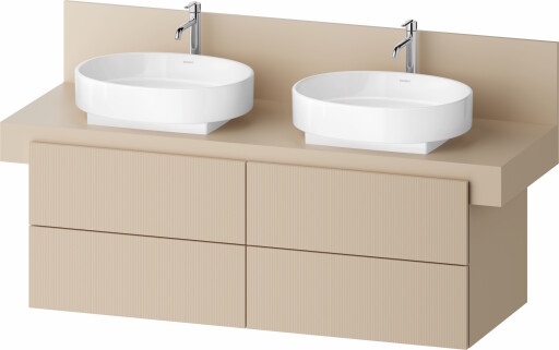 Dulap baza Duravit Balcoon 140x57cm  patru sertare cu inchidere lenta  sand beige mat
